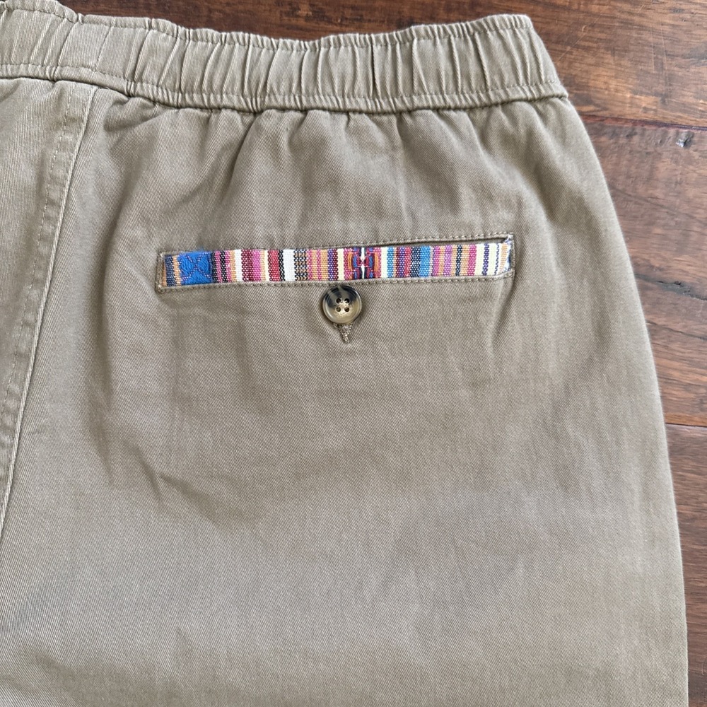 Men's Khaki Jogger Sweatpants with Contrast Pocket Trim - Picture 6 of 7